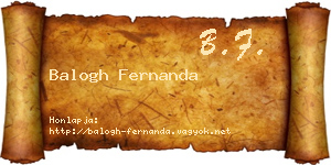 Balogh Fernanda névjegykártya